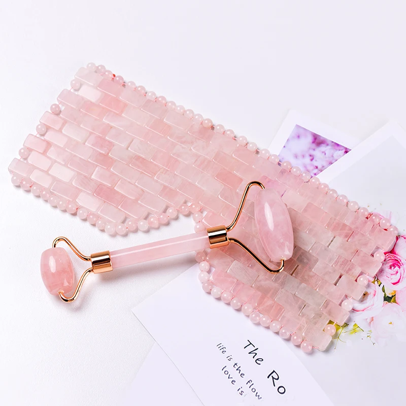 Factory Wholesale Skincare Eye Massage Beauty Tool Natural Stone Rose Quartz Jade