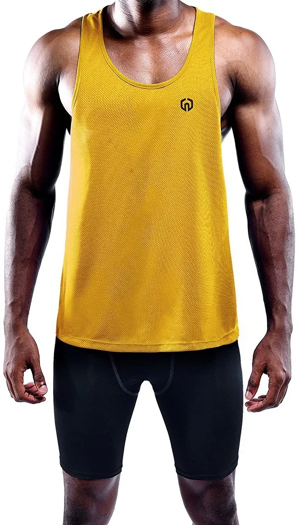 Mens Tank Top Fitness Muscle Cotton Sleeveless Cuff Off Tank Tops Men