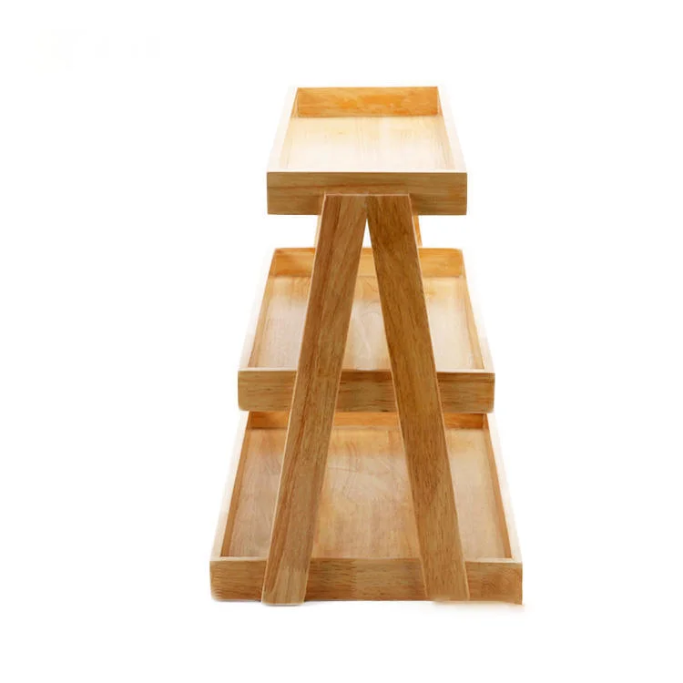 Kainice Snacks Wood Display Stand Counter Top Small Bamboo Food Store
