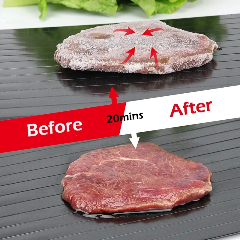 Aluminum Alloy Fast Defrosting Tray Frozen Food Thaw Plate Environmental Friendly Chopping Board Kitchen Thawing Tools