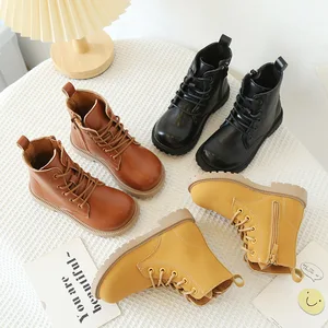 Wholesale Boys and Girls PU Leather Outdoor Children's Shoes Boots Non-slip Boots for Kids