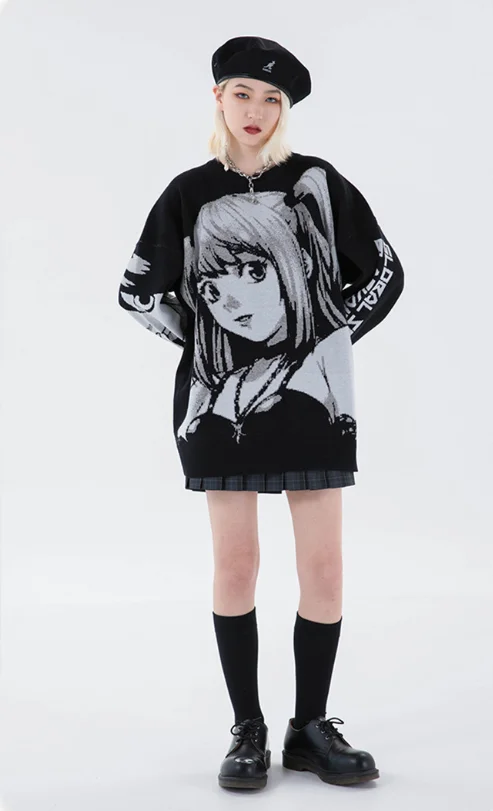 Trendy Knitted Harajuku Winter  Oversized Girls' Sweaters Japanese Cartoon Anime Streetwear