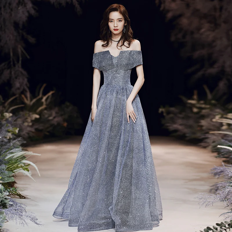 2020 New Arrival Party Wear Gown Sparkling Sweetheart Evening Dress for Ladies