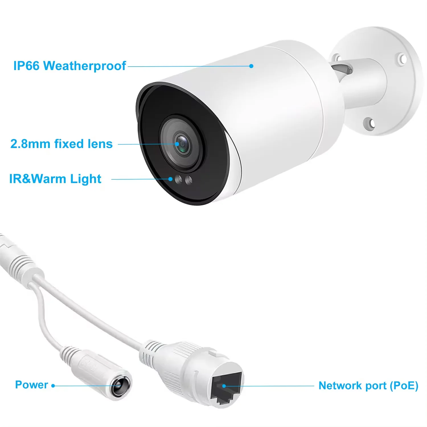 Annke – Caméra de surveillance extérieure 4K PoE 180° panoramique – Vision nocturne couleur – Détection humaine et véhicule – Audio bidirectionnel – IP66