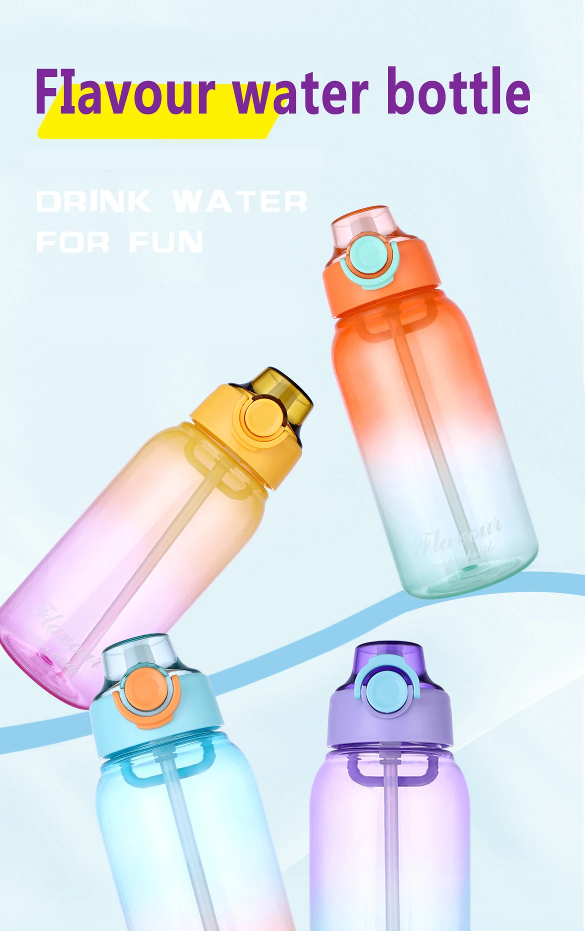 Dropship Food Grade Bpa Free Flavor Water Bottle Plastic Water Bottle ...