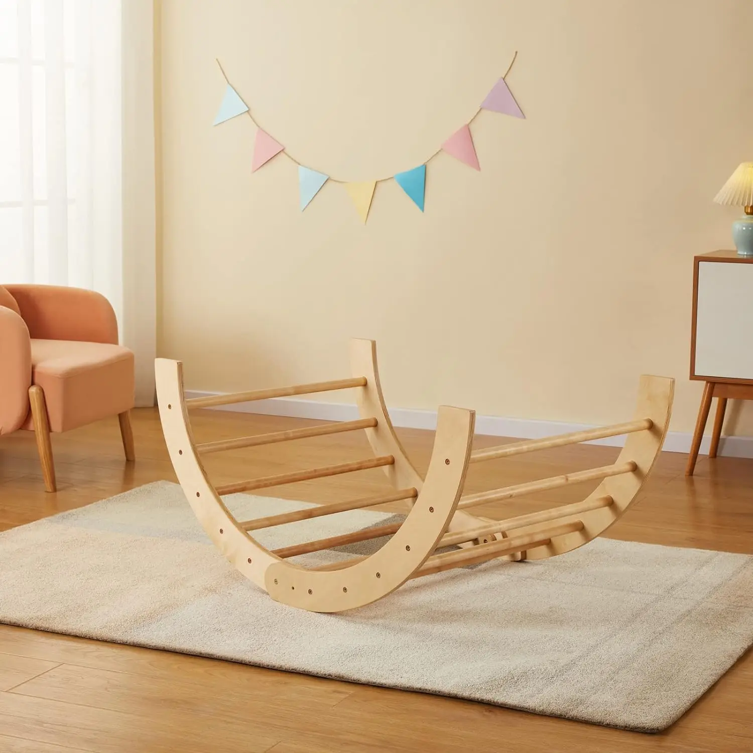 LM KIDS Montessori Kids Functional Colorful Indoor Wooden Climbing Baby ...