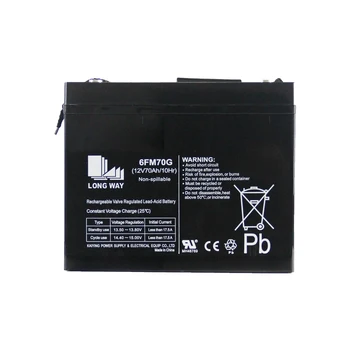 LONGWAY 12V70Ah Chinese Gel Battery 6FM70 AGM Technology Sealed Lead-Acid Battery for UPS Golf Carts Lighting OEM Application