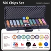 Juego de fichas de póquer Crown de 500 piezas con estuche K negro