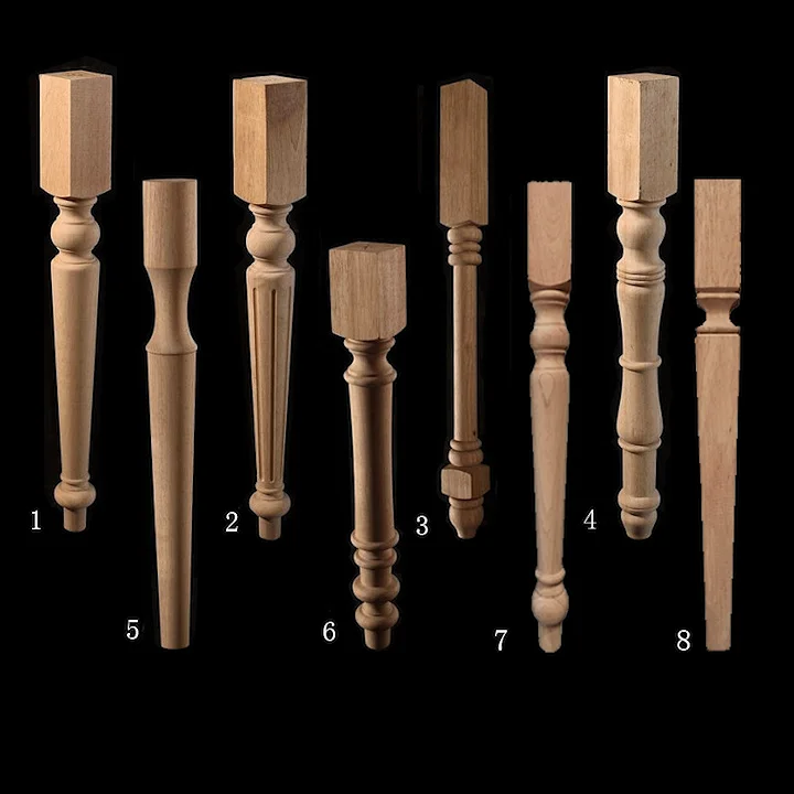 Custom Solid Wood Dining Table Feet Wooden Carved Table Stool Legs Bed Sofa Bar