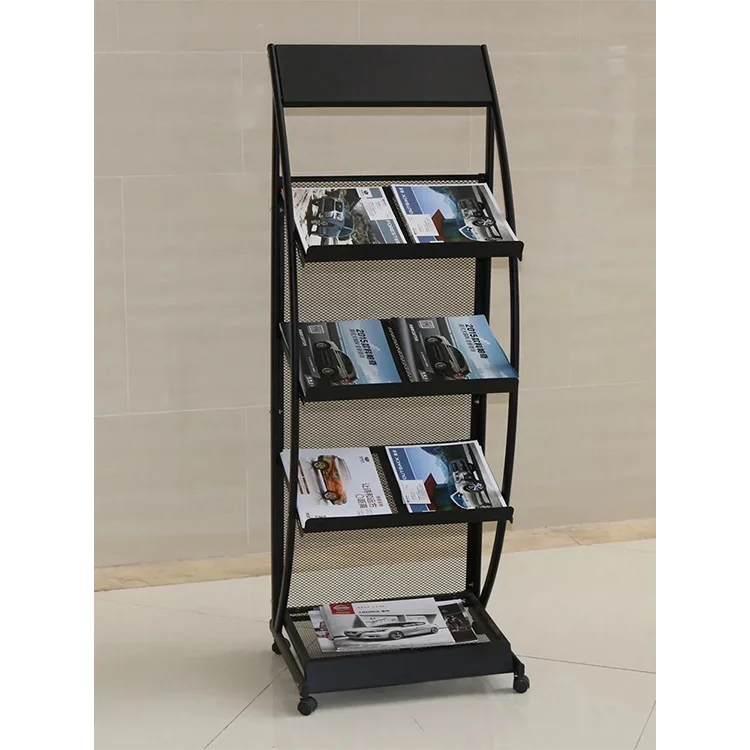 Simple Floor Standing Magazine Display Shelf Catalog Brochure Magazine Rack Stand