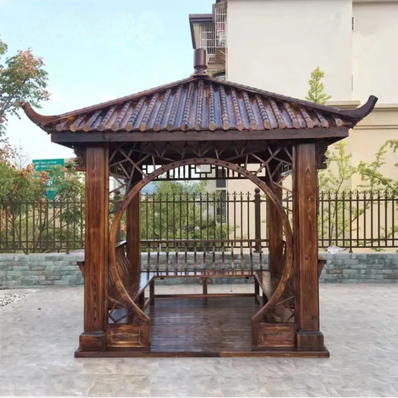 Garden Building Chinese Wooden Prefab Gazebo Small House Movable Kits Easy Install