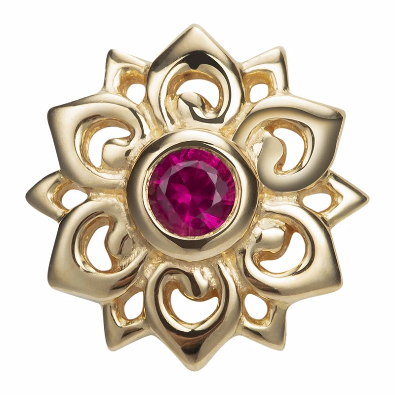 Giometal Luxury Piercing Jewelry 18kt Solid Gold Press Fit Threadless