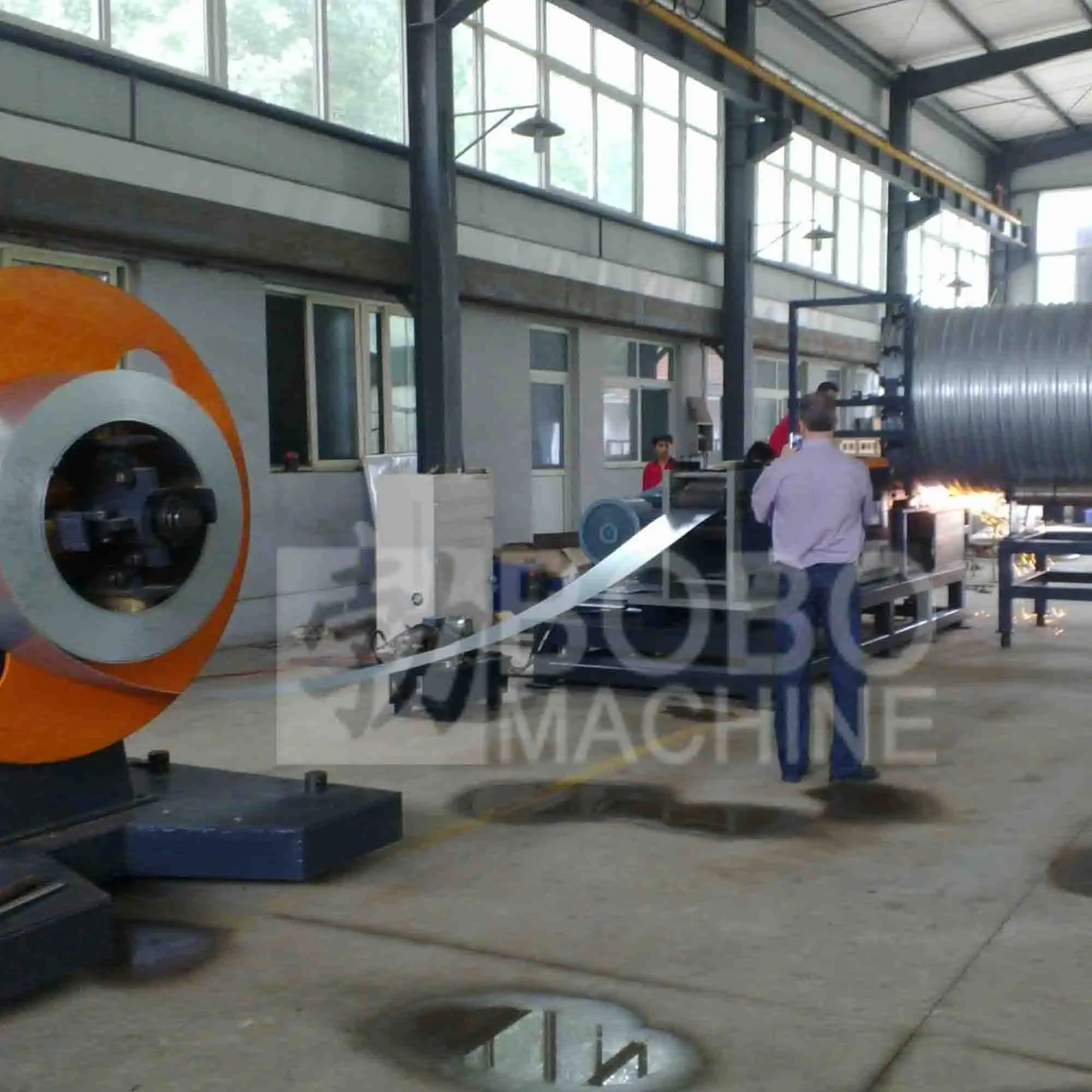 Driveway Agriculture Irrigation Helically Corrugated Culvert Large Metal Galvanized Drain Pipe Forming Machine for Storm Shelter