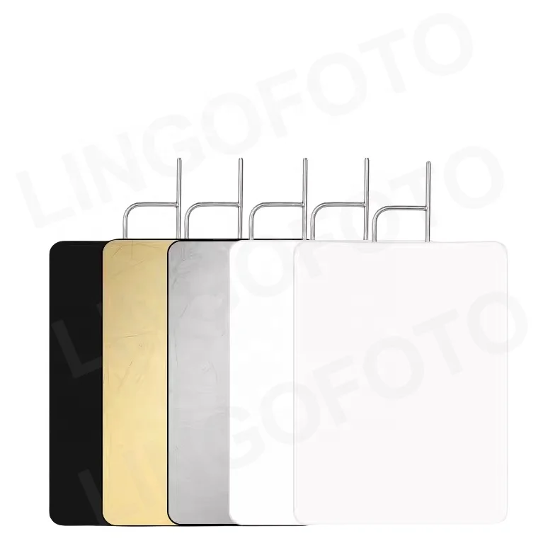 Selens 5-in-1 Photography Reflector Flag 18x24" - Gold/Silver/Black/White/Diffuser With Metal Frame