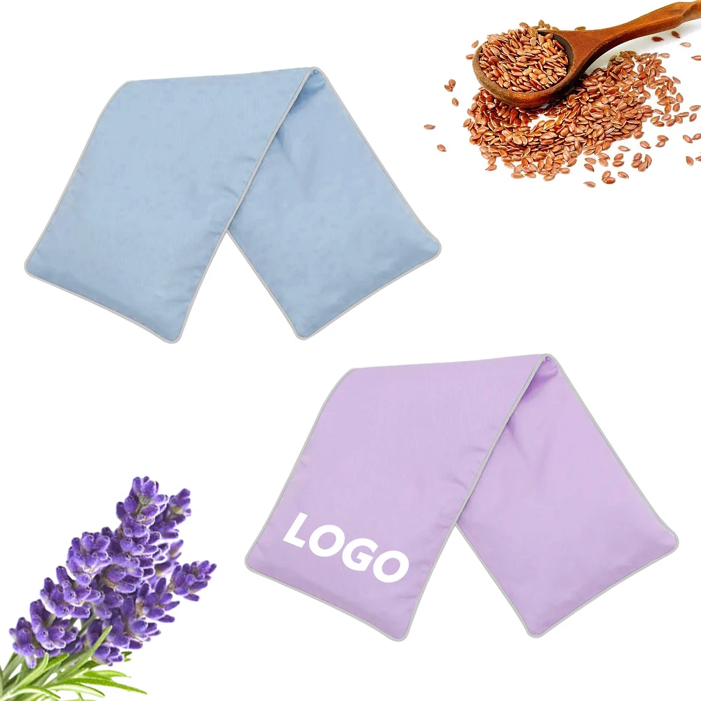 custom logo aromatherapy weighted heating neck and shoulder wrap warm heat pad microwave period pain flaxseed heating pad