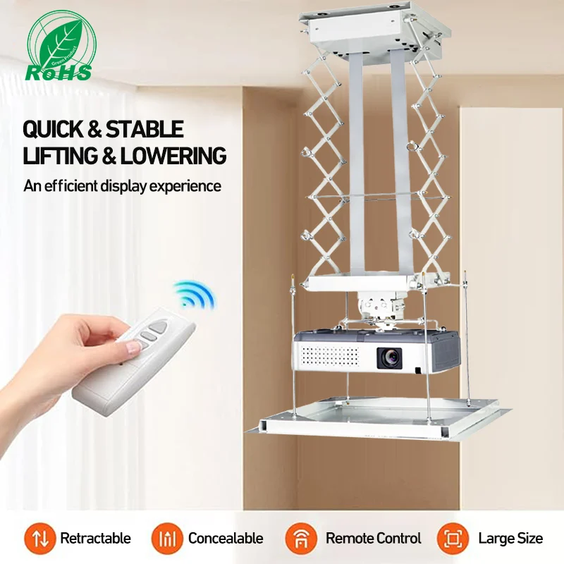 100CM 150CM  Motorized Projector Ceiling Mount Lift with Remote Control Factory
