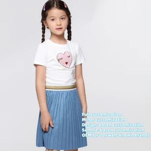 Custom Elastic Waist Pleated Girls Skirt OEM Kids Skirt with Soft Pleats Custom Colors & Branding