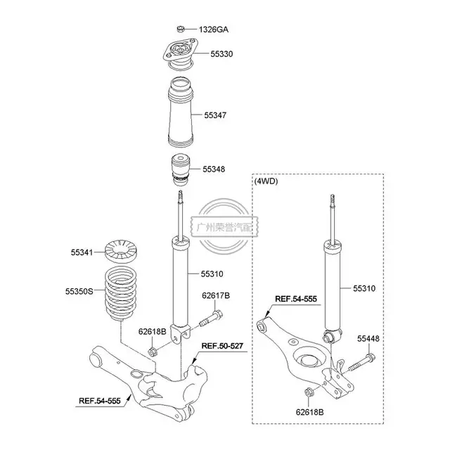 55350-2S010AUTO PARTS rongyu auto suspension spring 55101-13000 54630-2P310 -OU 55330-0U -2S100 55350-2S010