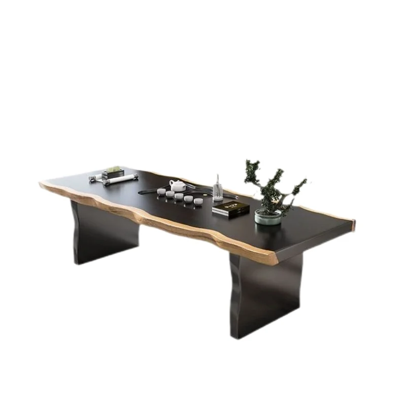 Factory Direct Sales Good Load Bearing Chinese Wooden Carved Tea Table Natural Wood Slab Tea Tables