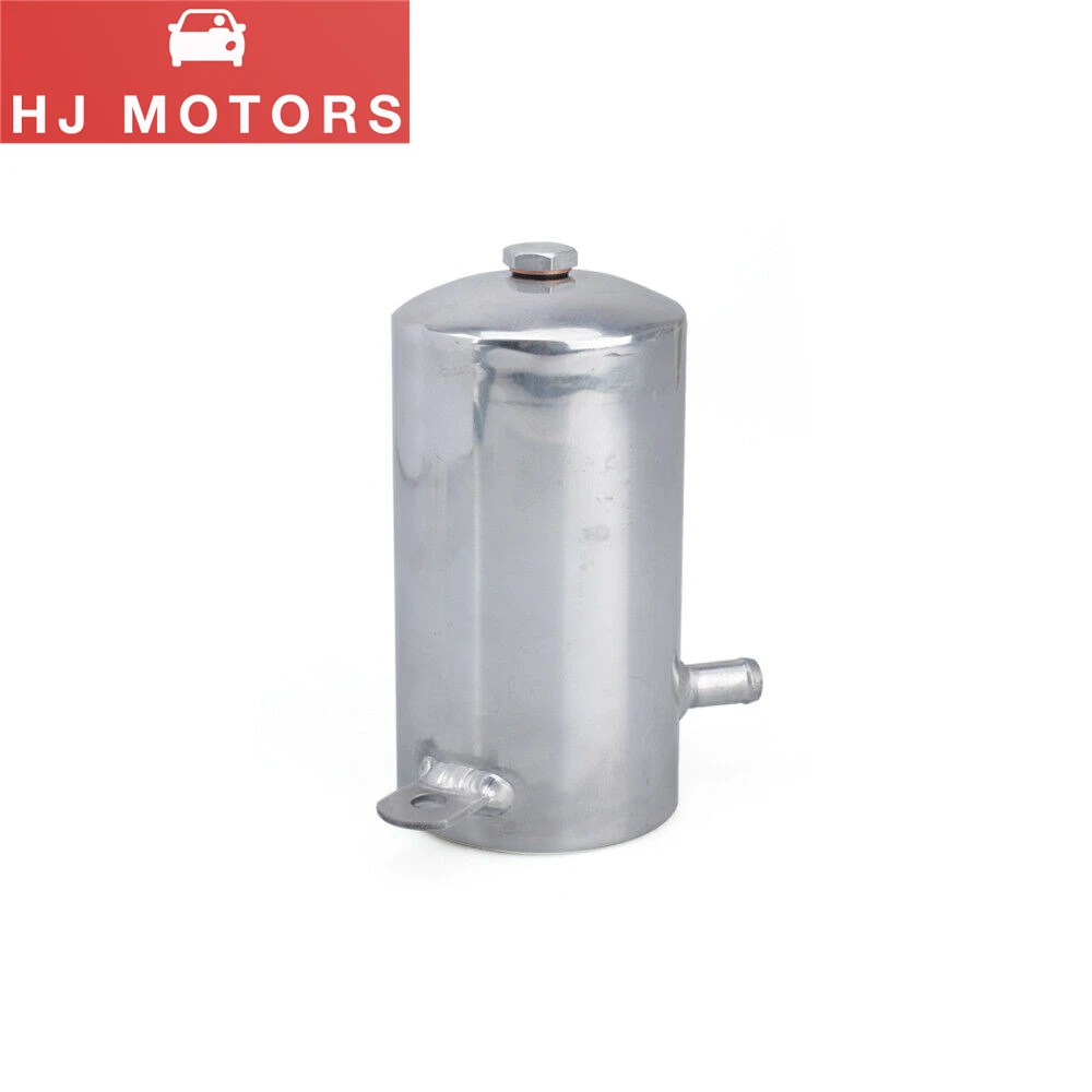 Universal 500ml Oil Catch Can Kit 2 Port Reservoir Oil Catch Tank with Drain Plug Polished Aluminum for LS1 LS2 LS3 LS4 LS6