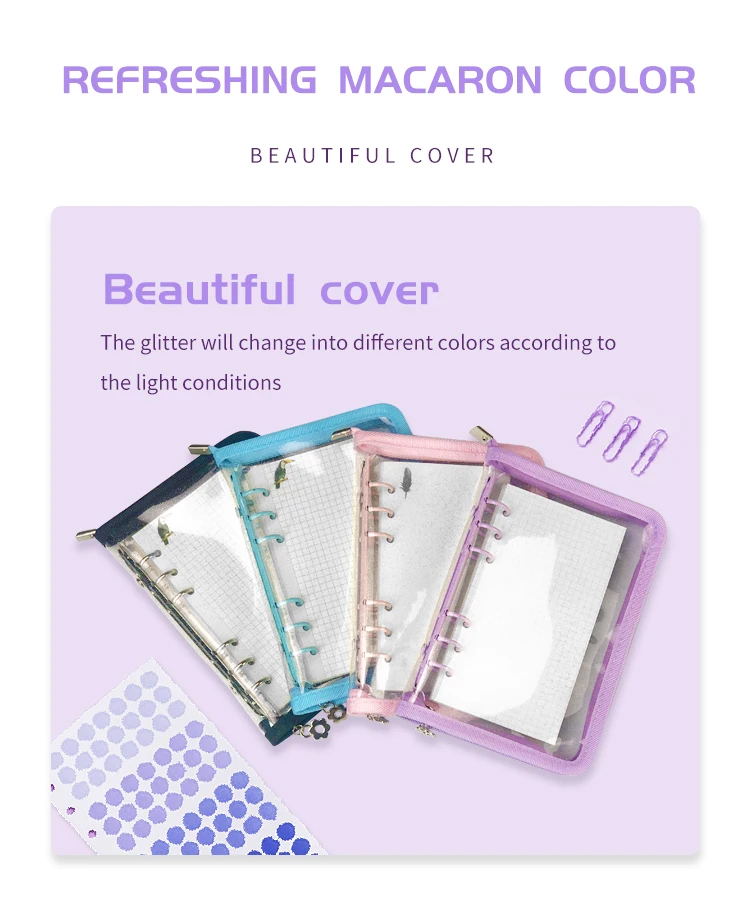 Wholesale Planner Binder 6 Ring Binder Planner A6 Ins Zipper Pvc Binder