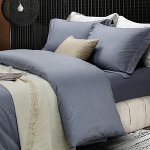 Hotel Luxury 100 Count Satin Jacquard Duvet Cover Set Modern Four-Piece Bedding Collection New Cotton Plain Style