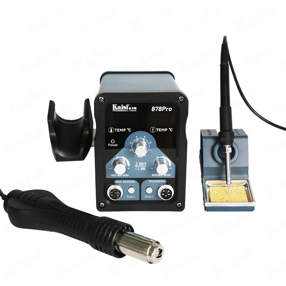 Kaisi 878 Pro 2 in 1 Combo  Multi Welding Machine Hot air Soldering Desoldering Iron Rework Station