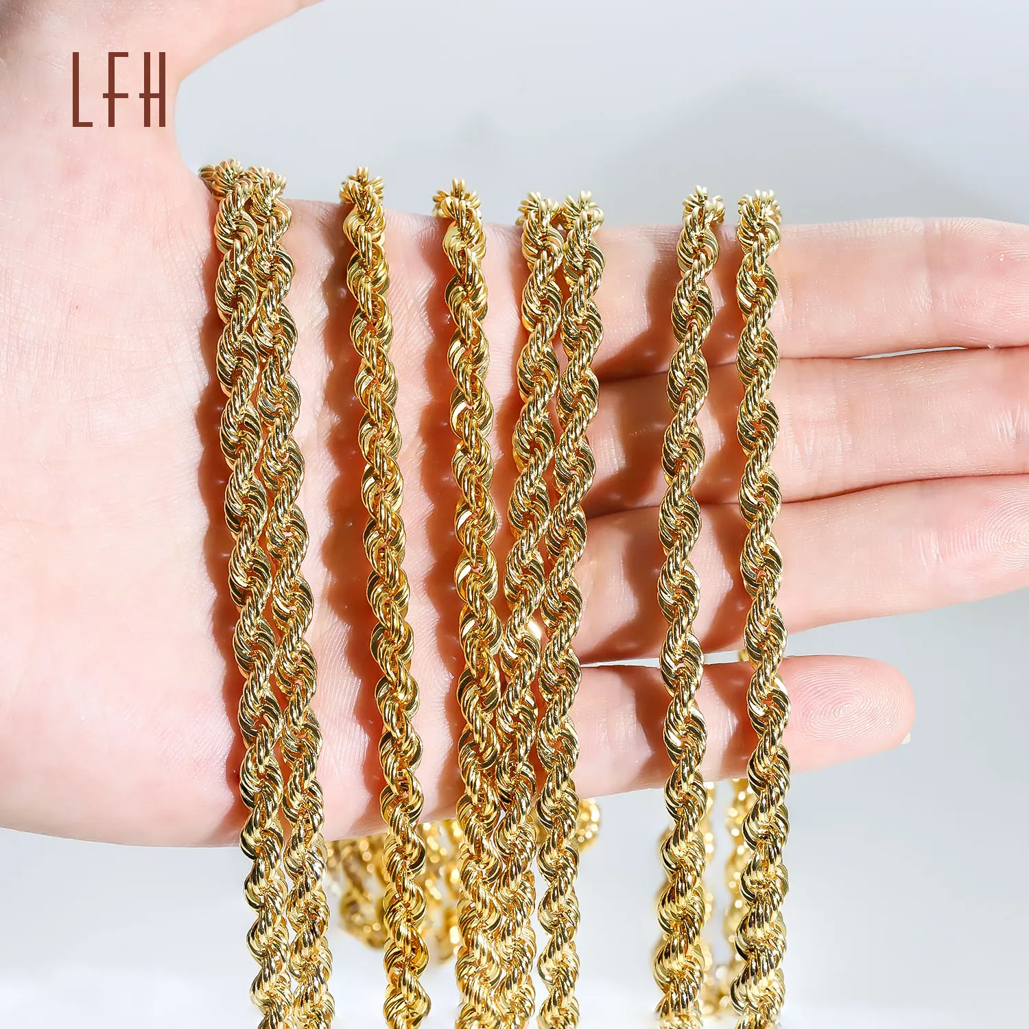 Au750 Ropeチェーン ネックレス50cm