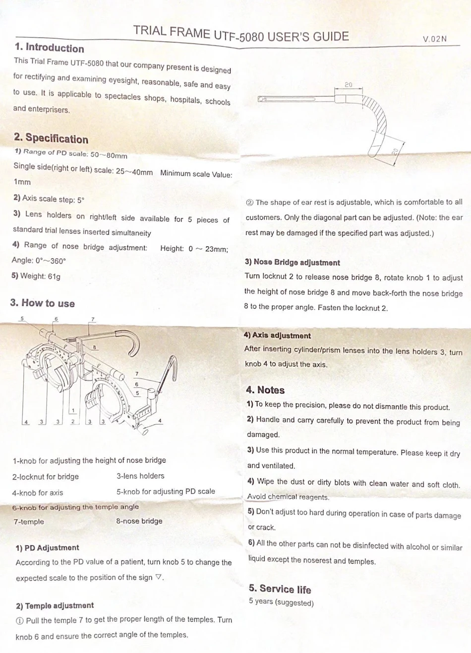 High quality universal Optical trial frame material titanium CP-5080 for Sale