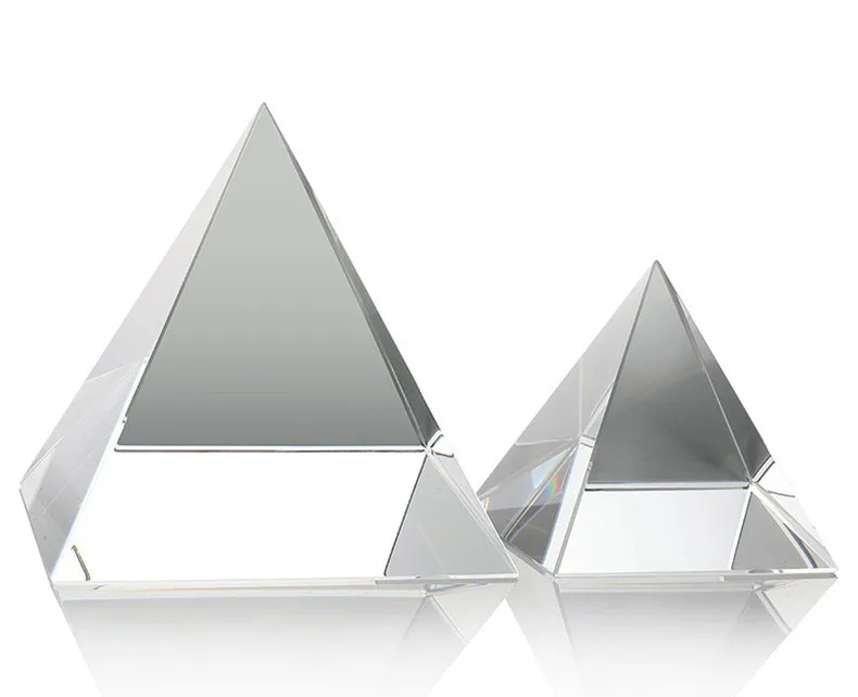 Wholesale Blank K9 Crystal Pyramid Prism Optical Glass Prisms Paperweight  For Decoration factory