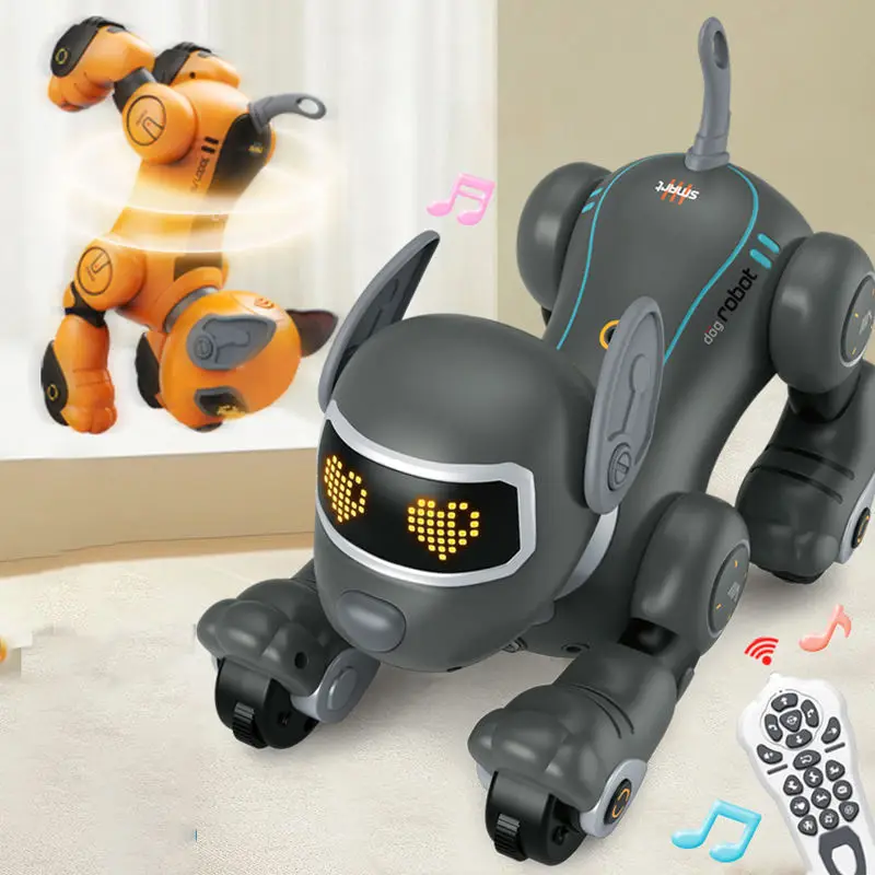 Electronic Remote Control  Voice Dialogue Smart Robot Dog Intelligent Sound Toys RC Music Follow Stunt Pets Dog for Kids