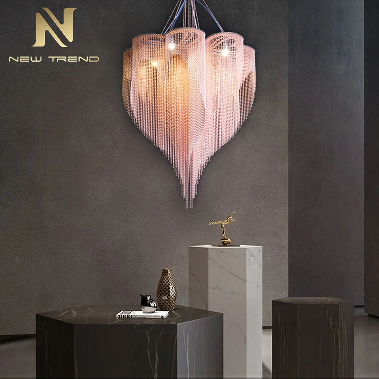 CPL-163 High Quality Indoor Bead Curtain LED Chandelier Living Room Dining Room Stainless Steel Pendant Light   