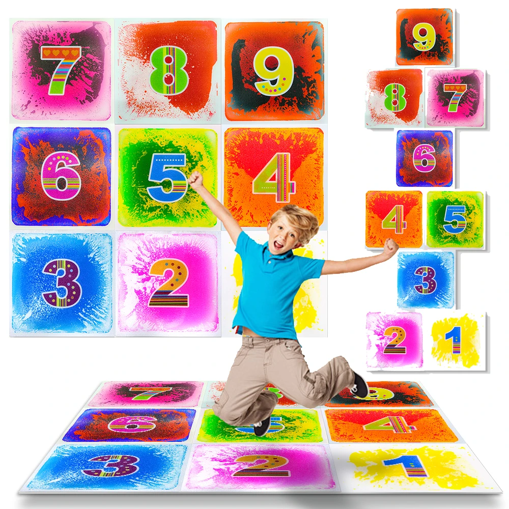 Educational Liquid Sensory Tiles Children Decompression Toys Liquid Sensory Tiles fidget toys for autism Liquid Sensory Tiles