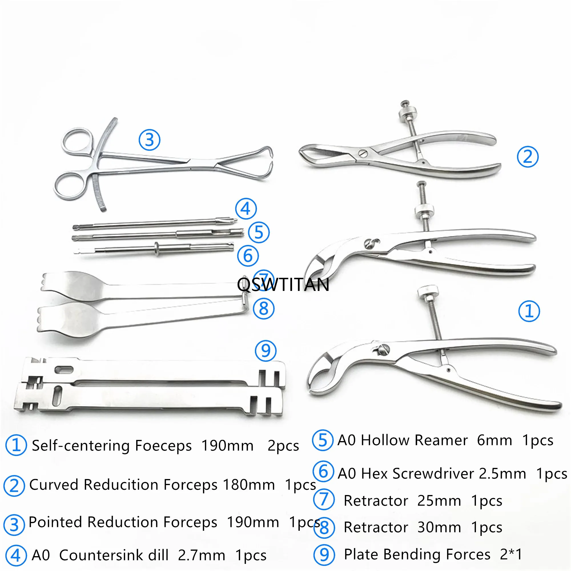 Orthopedic A0 Upper Limb Locking Plate Instrument Kit Bone Surgical ...