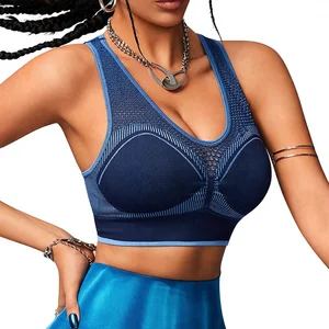 Customized Women's Sports Bra Breathable Seamless Hollow Out Design Shockproof Yoga Workout Gym Wear