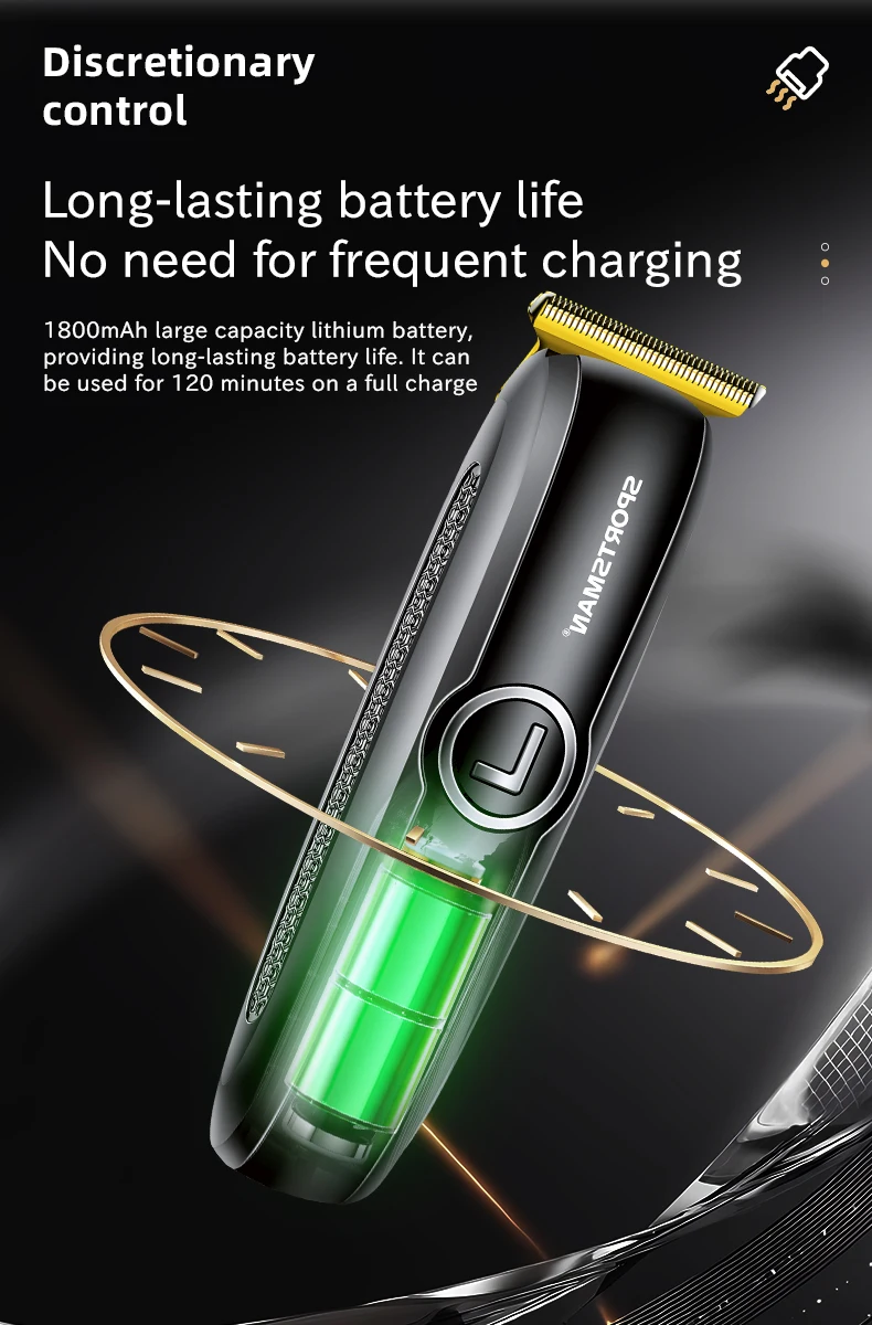 Professional Electric Hair for & Trimmer Stainless Steel Blades IPx4 Waterproof LCD Display High Power for Home Salon Use