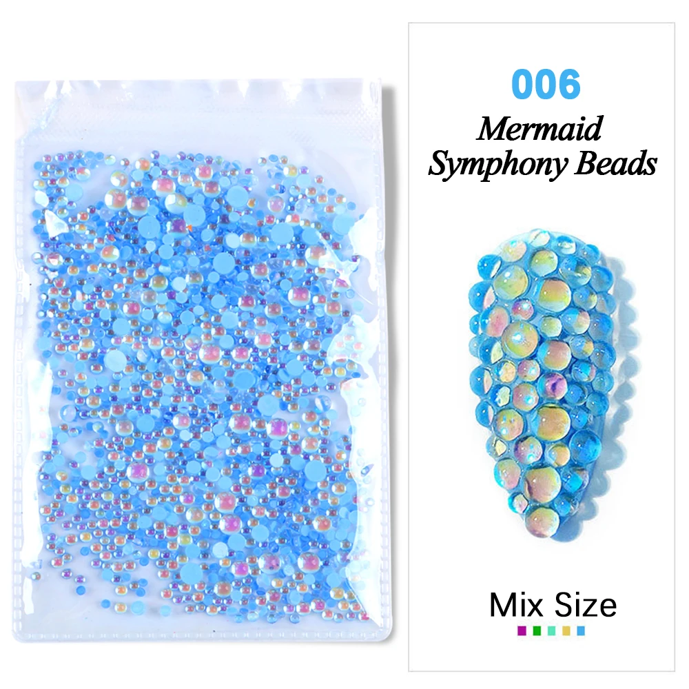 nail glass beads mermaid symphony rhinestones