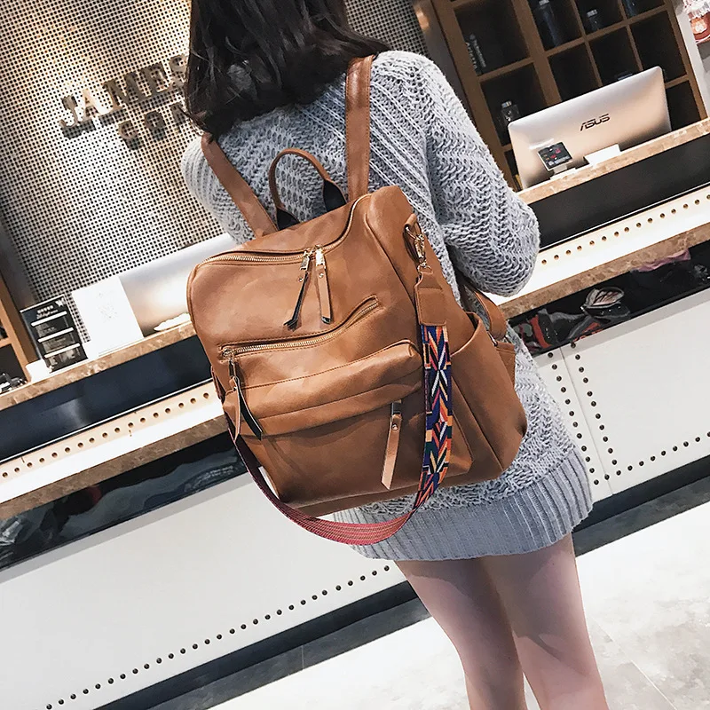 Anti-theft PU Leather Daypack for Women - Versatile & Stylish display picture 2