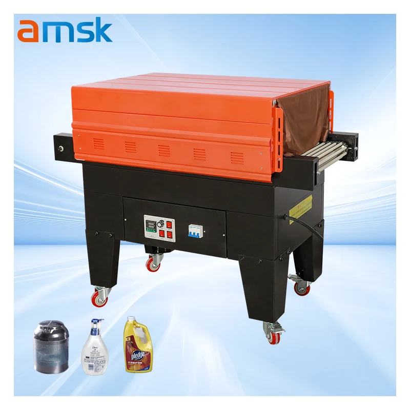 BS-G6535 Chain High Speed Semi-Automatic  Plastic Heat Film Pvc Shrink Machine Jet Shrink Wrapping Machine Big Box Chemical PLC