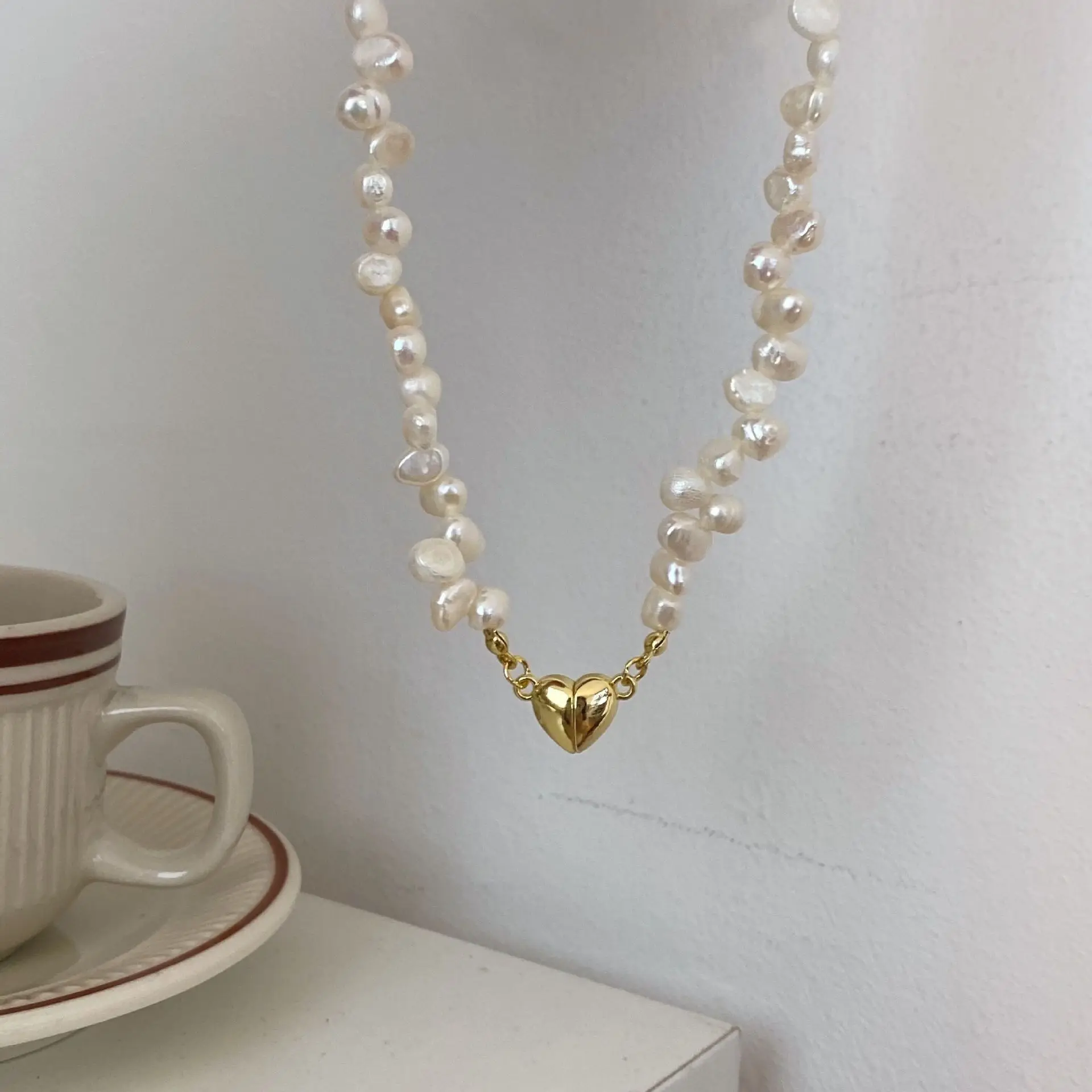 Unique Genuine Dainty Small Pearl Beads Beaded Chain Necklace Bracelet Set Necklaces With Gold Pendant Also Available