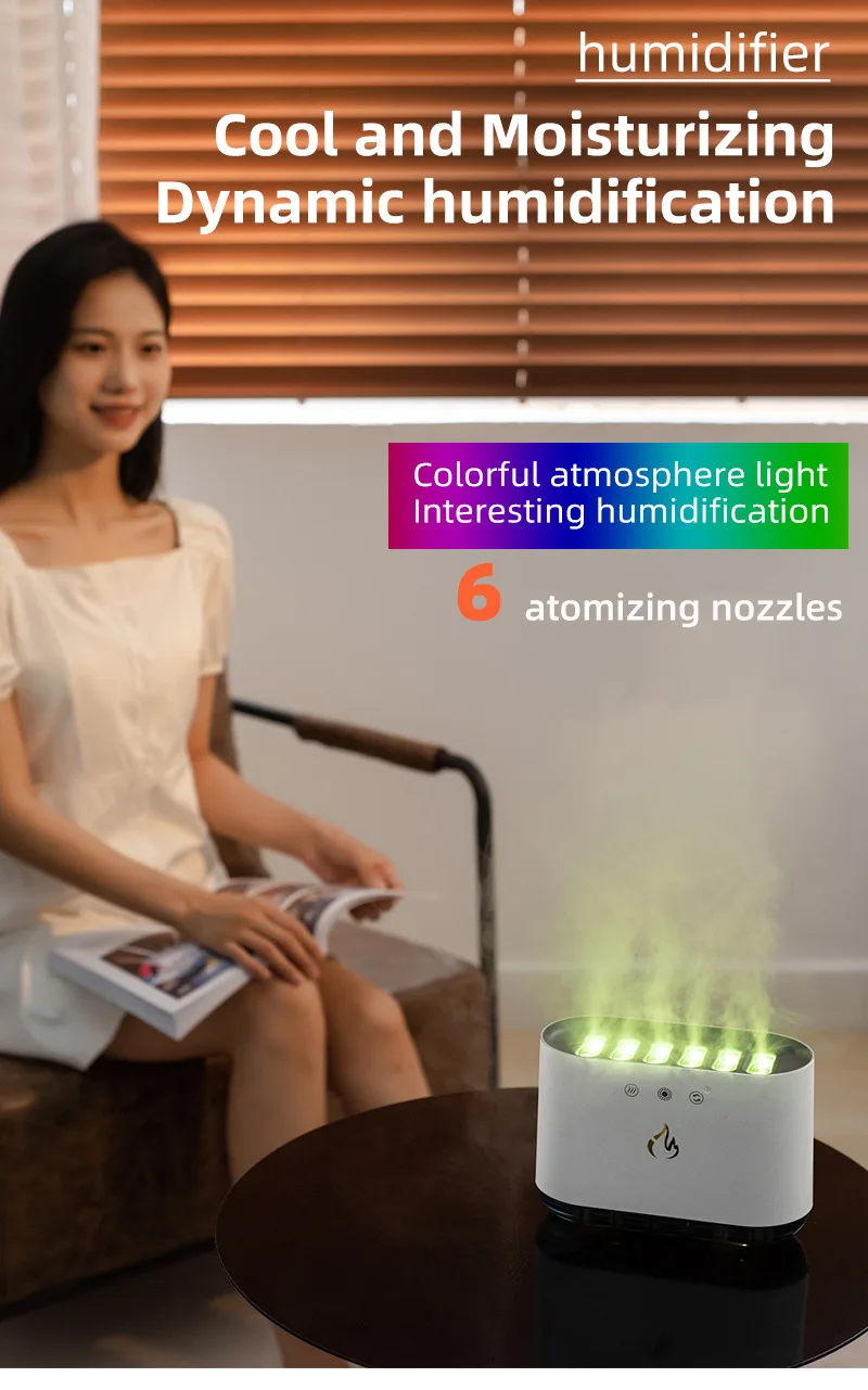 Luxury Home Decor Best Gift Ultrasonic Mist Maker Dynamic Pickup Musical Lighting Cool Creative Design Colorful Light Humidifier