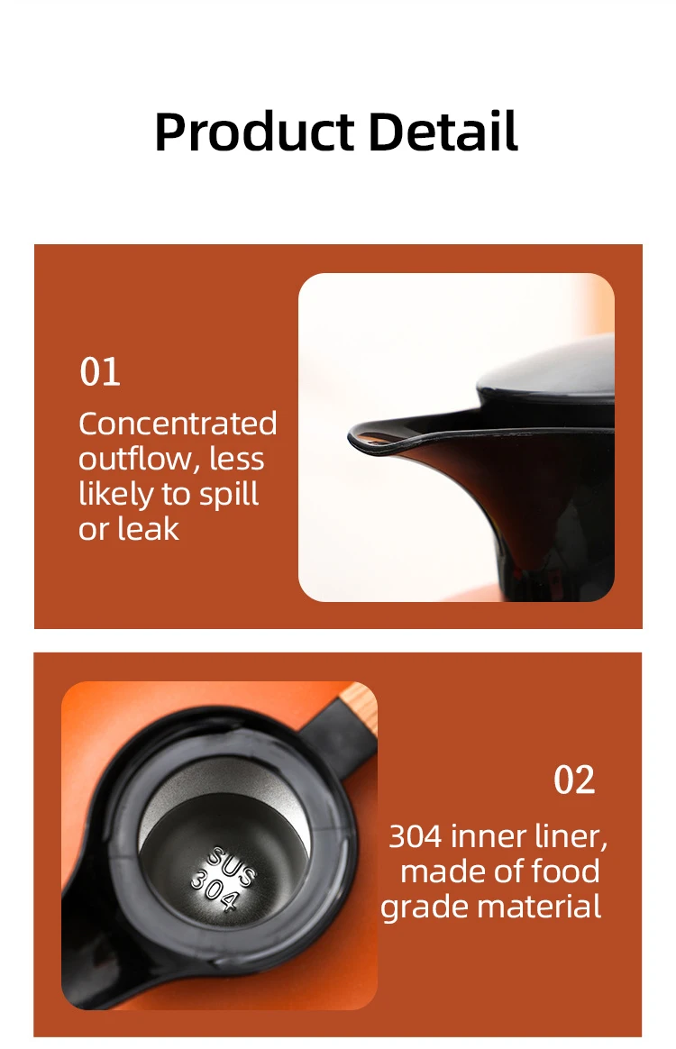 Fashion Modern Home Stainless Steel 304 Multi Color 2000 ml Portable Car Vaccum Keep Hot Cold Teapot Water Coffee Kettle Pot Set