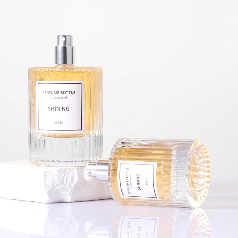 Transparent Cylinder Unique Customized Empty Glass Perfume Bottle