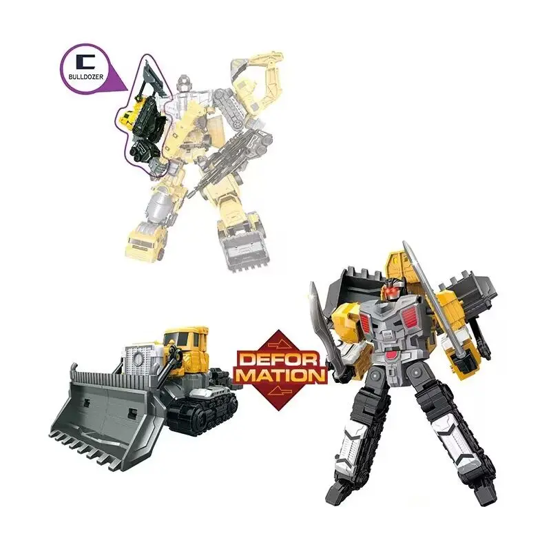 New Kid 6 in 1 Plastic DIY Toy Engineering Bulldozer Truck Deformation Transform Robot Car Toy