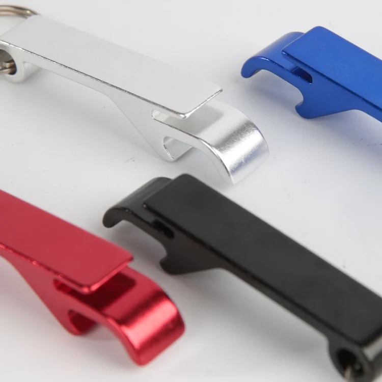 Promotional Custom Key Ring Mini Portable Pocket Metal Bar Tools Bottle Opener Aluminum Keychain Beer Bottle Opener