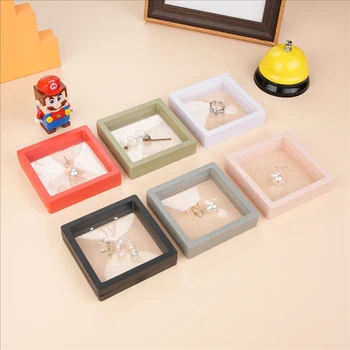 Jewelry Packaging Pe Frame Jewelry Gift Floating Boxes Pe Film Suspension Transparent Display Schmuck Boxes
