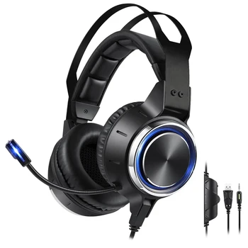 Amazon Hot Sale Gaming Headset K15 Stereo 7.1 Virtual Surround Bass Gaming Earphone with Mic LED Light for Computer PC Gamer