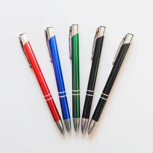 Click Metal Pen Luxury Customized Advertising Ballpoint Pen Promotional Metal Ball Pen with Logo Engraving Personalized Gift