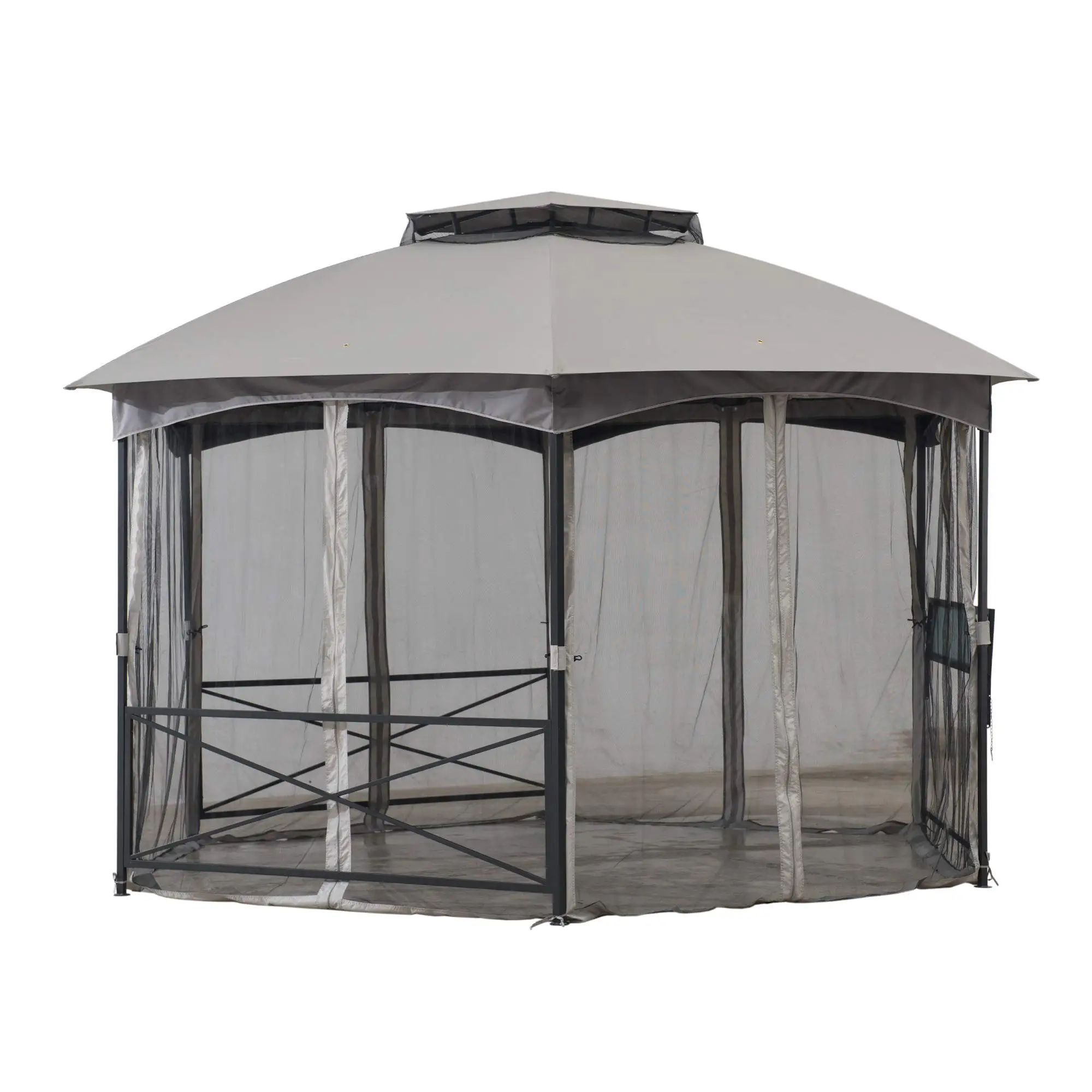 Manufacture Steel Gazebo With Netting 12x12 Outdoor Replacement Canopy