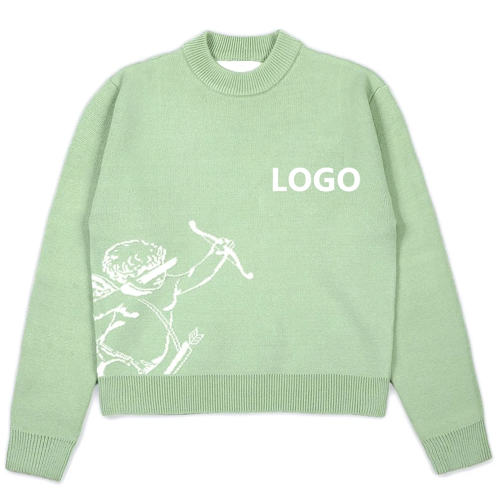Custom New Men Sweater Jacquard Pattern Jumper Design Winter Pullover Casual Crew Neck Knitwear Custom Knitted Sweater for Men
